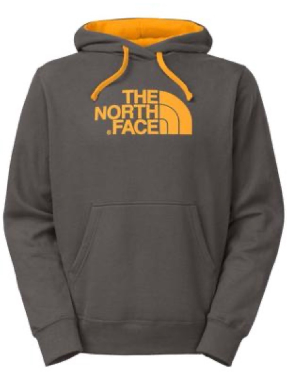 Flawed! The North Face Men's Charcoal Hoodie with Yellow Logo Size L